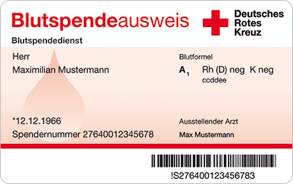 Blutspendeausweis bis zur 24. Spende