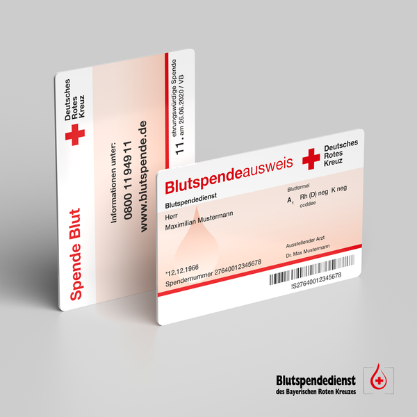 Den roten Blutspndeausweis bekommen alle Erstspender/innen  und behalten ihn bis zur 24. Spende.